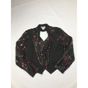 Vintage Cropped Western Sequin Blazer and Tank Top Banjo of Dallas Texas Medium